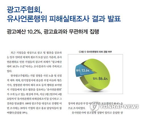 광고주협회, 유사언론행위 피해실태조사 결과 발표