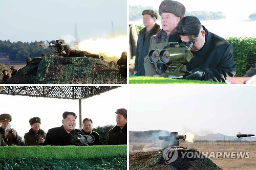 北 김정은, 대전차유도무기 시험사격 시찰