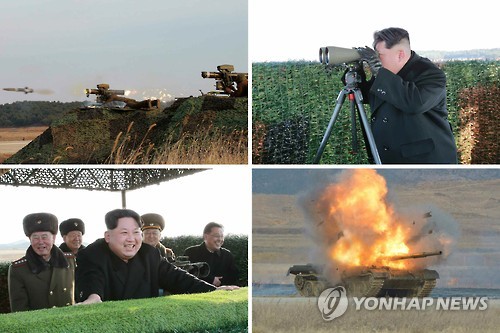 北 김정은, 대전차유도무기 시험사격 시찰