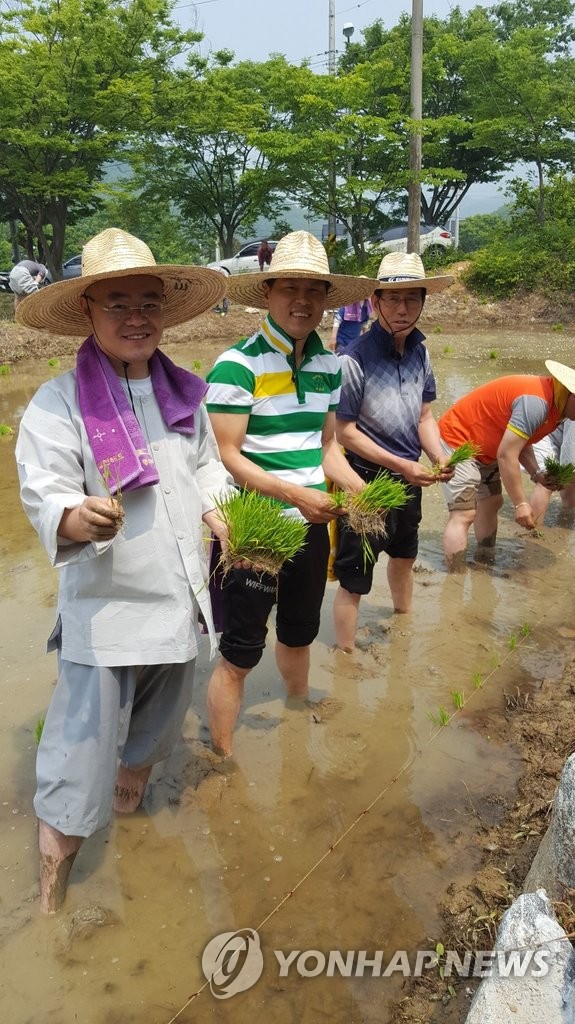 북한 어린이 돕는 모내기