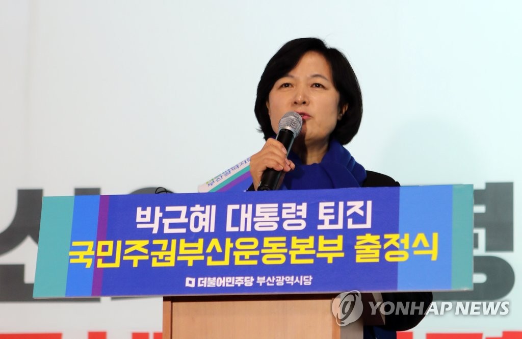 대통령 퇴진 목소리 높이는 추미애 대표