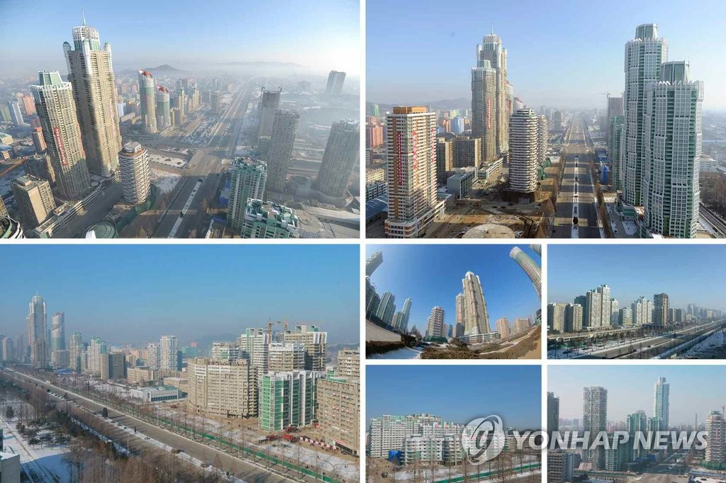 평양 여명거리 건설 현장