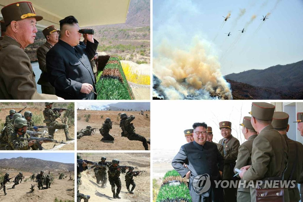 美 군사압박 속 北김정은, 특수부대 '타격대회' 참관