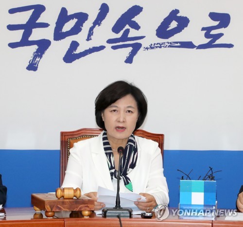 발언하는 추미애 대표