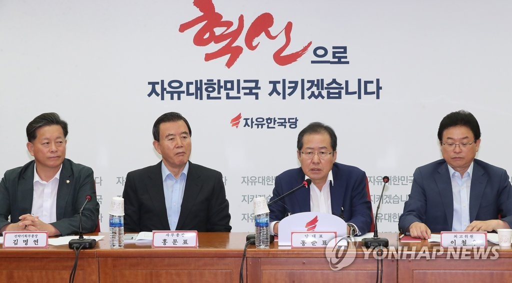 발언하는 홍준표 대표