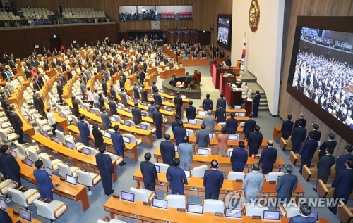 문재인정부 출범 이후 작년 9월 첫 정기국회가 열리는 모습(자료사진)