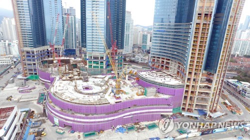 부산 해운대 엘시티 건설현장