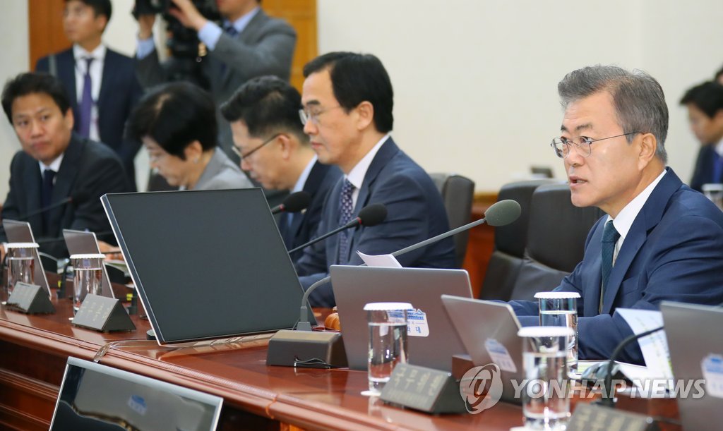 국무회의 발언하는 문 대통령