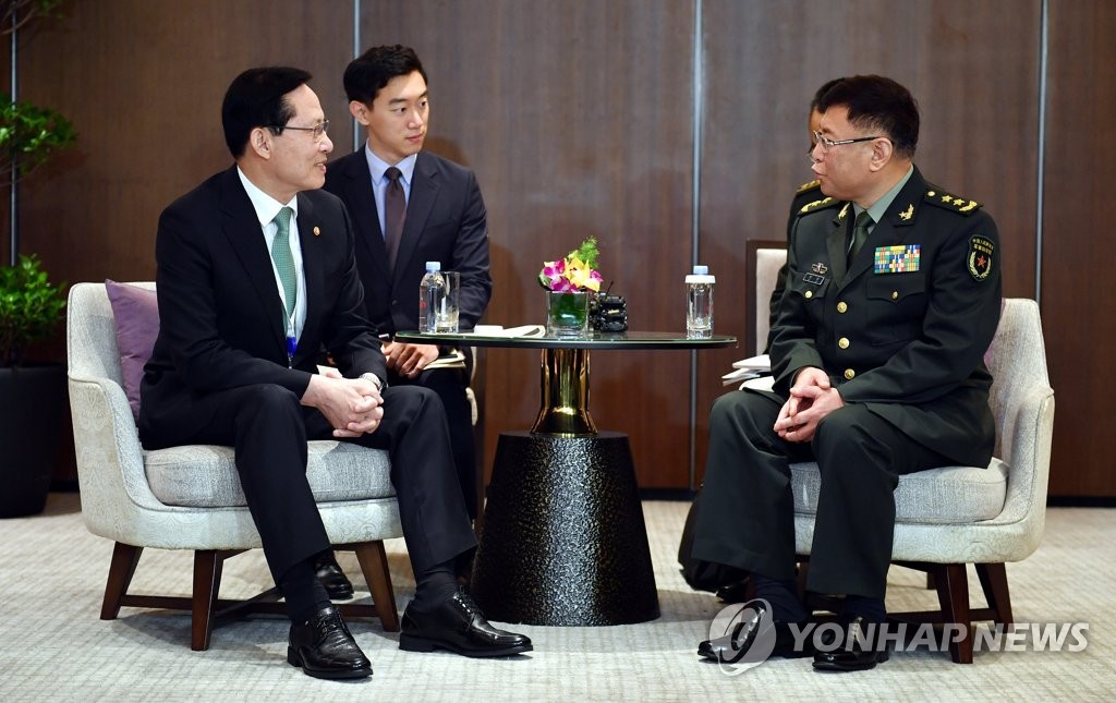 송영무 국방부 장관, 중국 군사과학원 부원장과 면담
