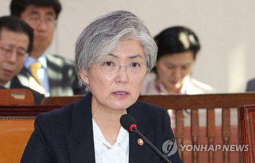 답변하는 강경화 외교부 장관