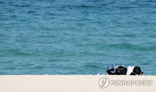 경포해수욕장 찾은 피서객 '저 바다에 누워'