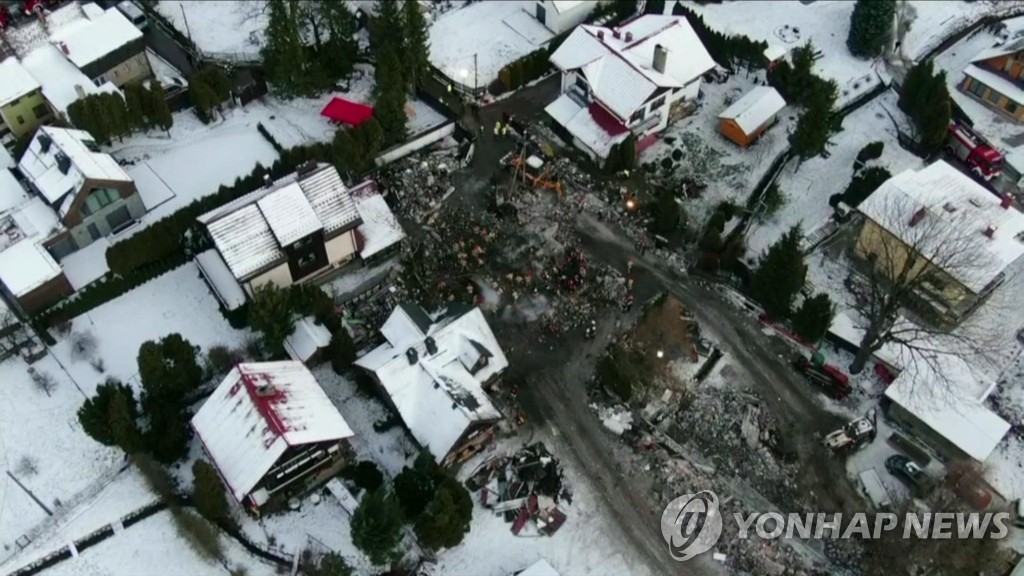 가스폭발로 사라진 폴란드 스키 리조트 건물