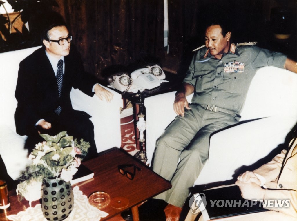 대우그룹 본사 방문한 수단 대통령과 김우중