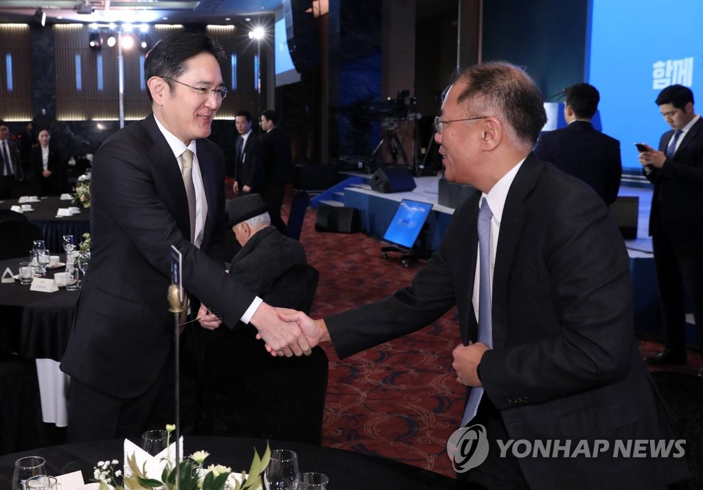 Meeting of Samsung, Hyundai leaders Meeting of Samsung, Hyundai leaders
