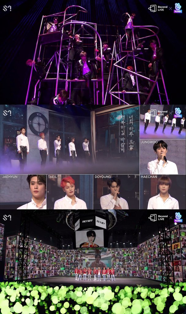 This photo, provided by SM Entertainment, shows K-pop boy band NCT 127 performing in an online concert "NCT 127 - Beyond the Origin" on May 18, 2020. (PHOTO NOT FOR SALE)(Yonhap)