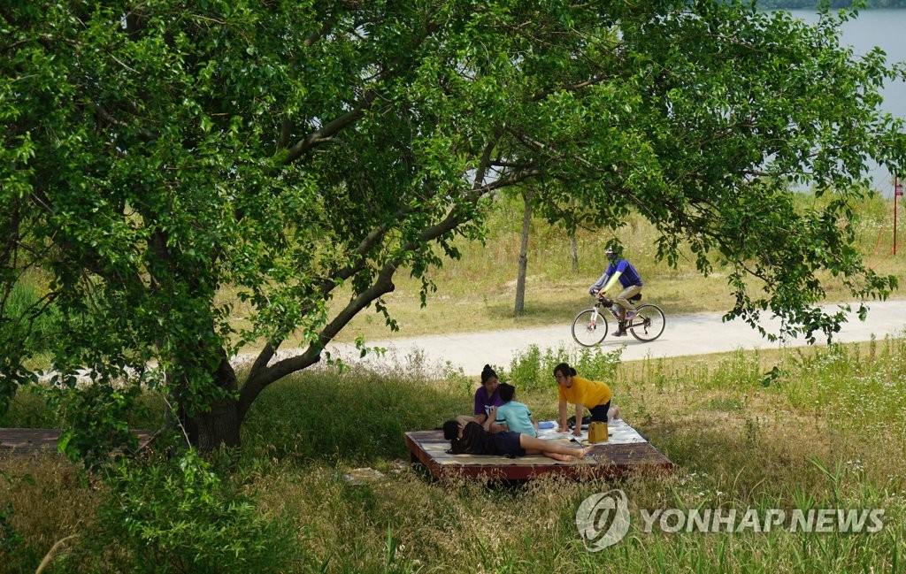 나무 그늘 아래 피서