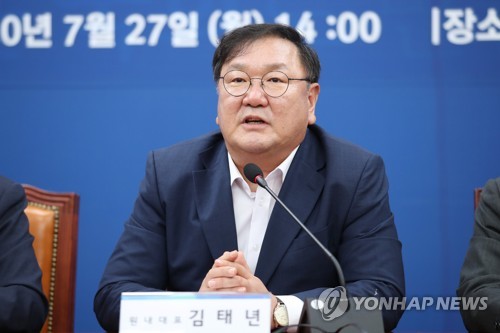 행정수도 완성추진단 회의서 발언하는 김태년