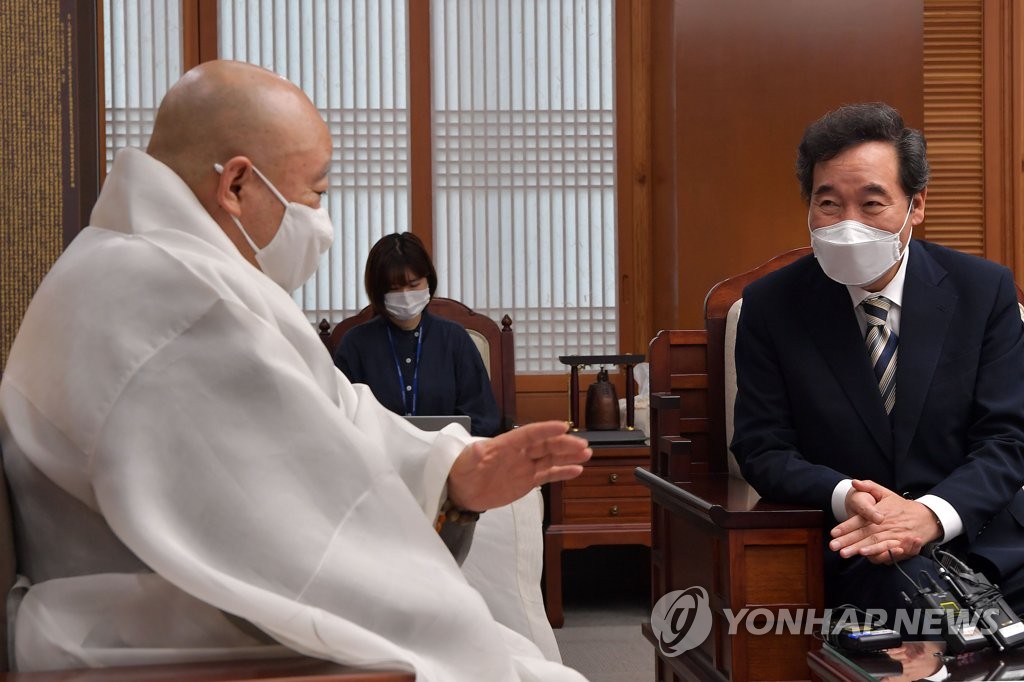 조계종 예방하는 이낙연