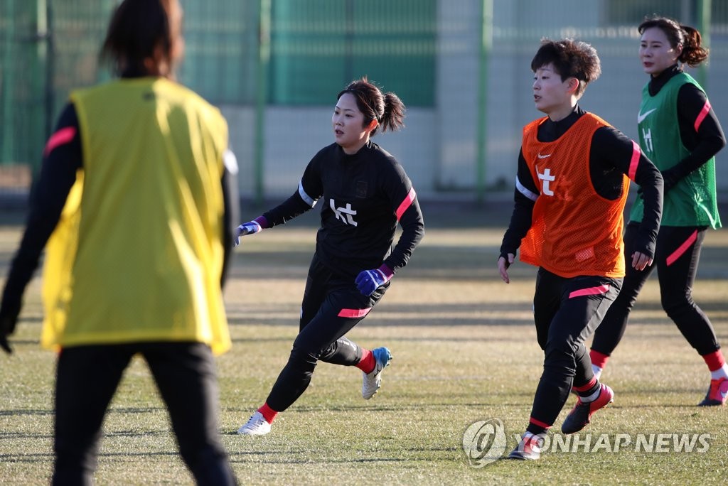 練習を行う女子韓国代表（資料写真）＝（聯合ニュース）