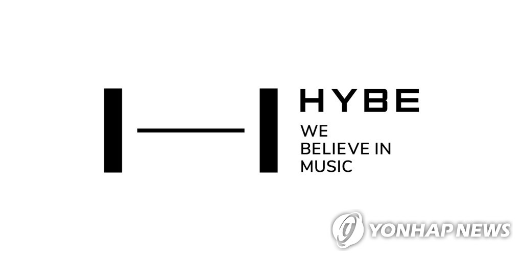 This photo, provided by Hybe, shows its company logo carrying its name Hybe. On March 19, 2021, Big Hit founder and Chief Executive Bang Si-hyuk announced a plan to change his company's name from Big Hit Entertainment to Hybe. (PHOTO NOT FOR SALE) (Yonhap)