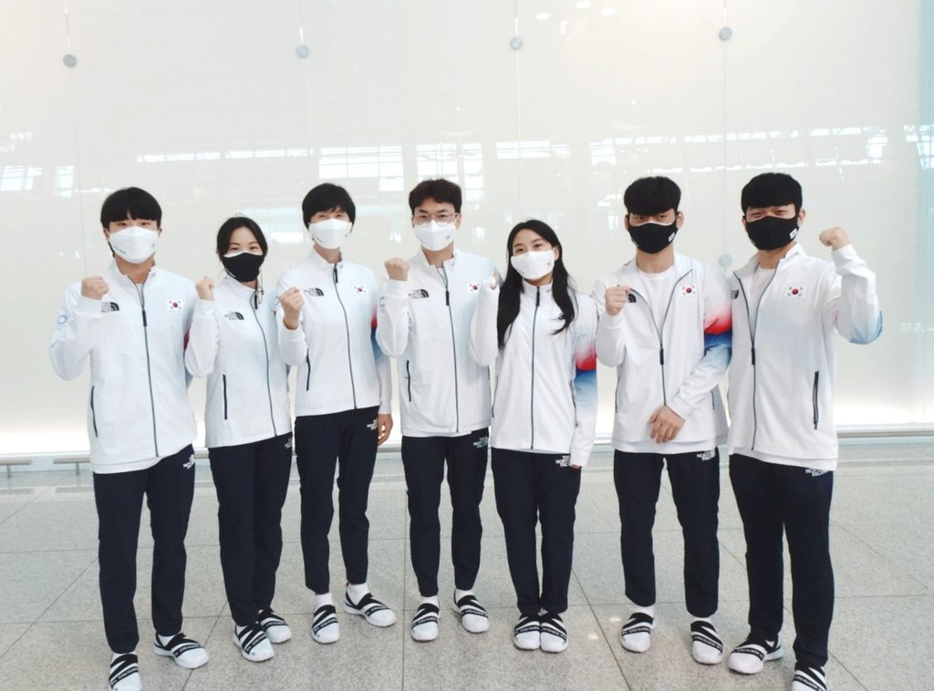 한국 다이빙 대표팀, 도쿄 도착