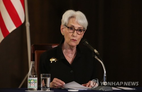 발언하는 웬디 셔먼 미국 국무부 부장관