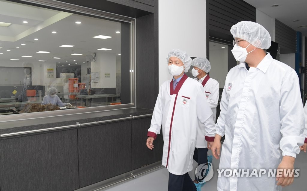 홍삼 제조업체 점검하는 김강립 식약처장