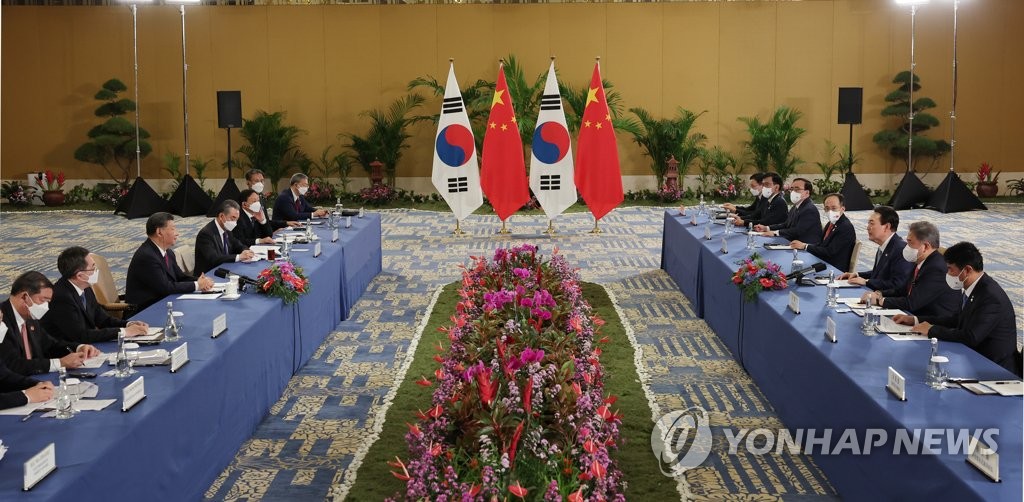 한중 정상회담 발언하는 윤석열 대통령