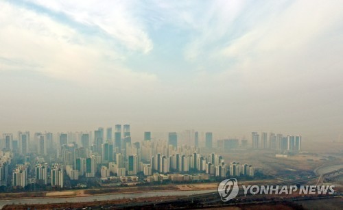 미세먼지 가득 찬 송도국제도시