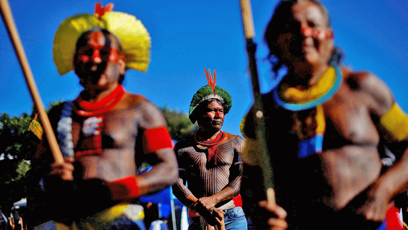 '원주민들의 권리 주장'…브라질 브라질리아 테라 리브르 캠프