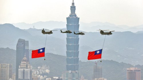 총통 취임식 리허설하는 대만 공군