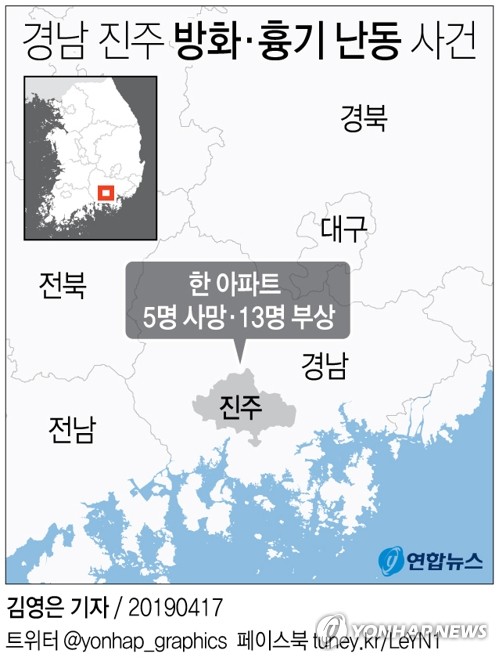 진주 아파트 방화 난동 사망 5명·부상 13명…'임금체불 불만'(종합) - 5