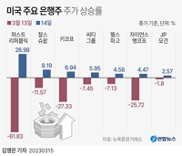 [그래픽] 미국 주요 은행주 주가 상승률