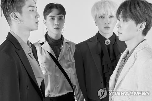 This promotional image provided by YG Entertainment shows WINNER, which on April 4, 2017, made a comeback after 14 months with EP album "Fate Number For." (Yonhap) 