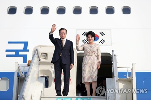 (3rd LD) S. Korean president arrives in India for state visit