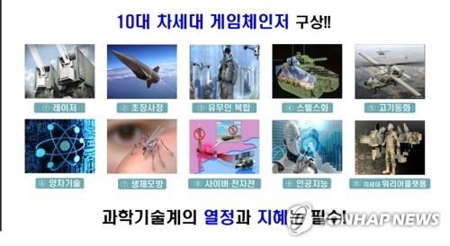 This image provided by the Army during a conference on Dec. 3, 2019, held in Seoul, shows the military's 10 "next-generation game changer" development projects. (PHOTO NOT FOR SALE) (Yonhap)