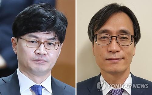 The file photos shows Han Dong-hoon (L) and Jeong Jin-woong (R). (Yonhap)