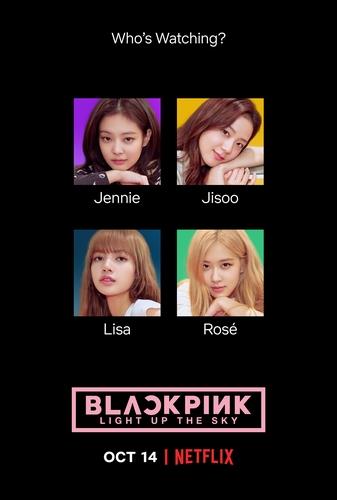 This is a photo of an official poster for K-pop girl group BLACKPINK's Netflix original documentary set to drop on Oct. 14, 2020, provided by YG Entertainment. (PHOTO NOT FOR SALE) (Yonhap) 