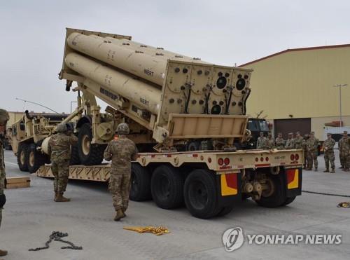 This image, captured from the Facebook account of the 35th Air Defense Artillery Brigade of the U.S. Forces Korea on April 24, 2019, shows a launcher of an advanced U.S. missile defense system called THAAD deployed in South Korea. (Yonhap)