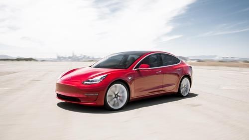 This file photo provided by Tesla shows the Model 3 launched in South Korea on Aug. 13, 2019. (PHOTO NOT FOR SALE) (Yonhap)