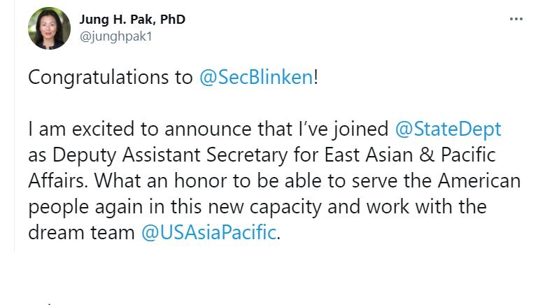 Ex-CIA and N. Korea expert named deputy assistant secretary for East Asia