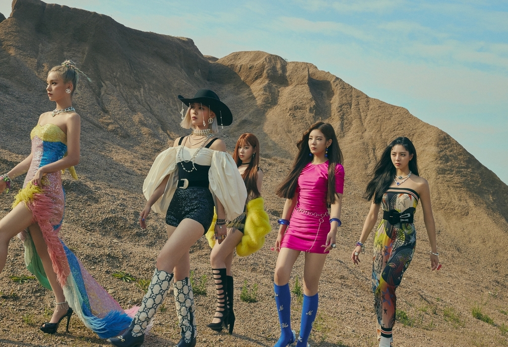 This photo, provided by JYP Entertainment, shows K-pop act ITZY. (PHOTO NOT FOR SALE) (Yonhap)