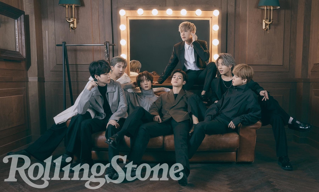 This image provided by Rolling Stone on May 14, 2021, shows K-pop boy band BTS. (PHOTO NOT FOR SALE) (Yonhap)