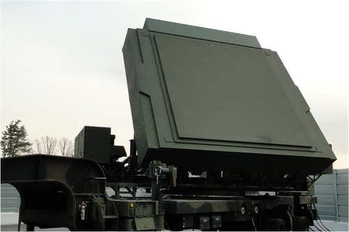 Shown in this photo provided by Hanwha Systems on April 10, 2022, is the multi-function radar (MFR) of the long-range surface-to-air missile (L-SAM) system. (PHOTO NOT FOR SALE) (Yonhap)