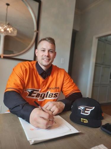 This file photo provided by the Hanwha Eagles on Dec. 21, 2022, shows the Korea Baseball Organization club's new outfielder, Brian O'Grady. (PHOTO NOT FOR SALE) (Yonhap)
