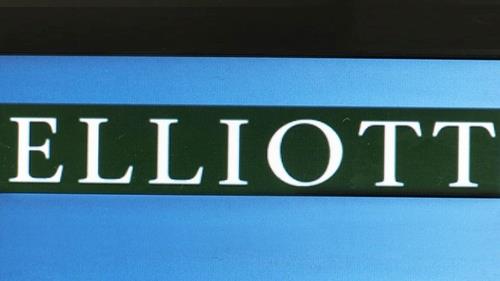 Una foto de archivo del logotipo de Elliott Management proporcionada por Yonhap News TV (FOTO NO A LA VENTA) (Yonhap)