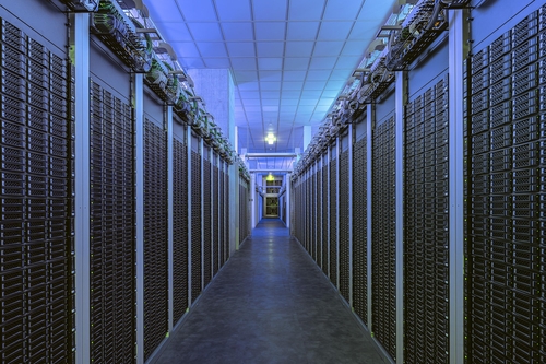 This photo shows a server room at Naver Corp.'s new data center in Sejong, 113 kilometers south of Seoul, as provided by the company on Nov. 8, 2023. (PHOTO NOT FOR SALE) (Yonhap)