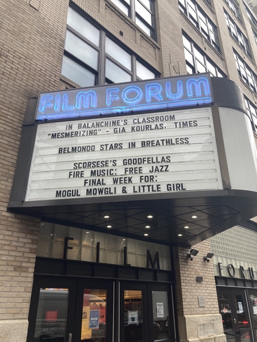 The entrance to the Film Forum cinema in New York 