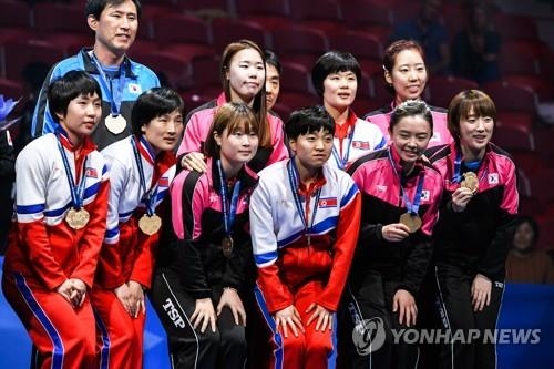 卓球の韓国オープンに南北合同チーム出場　男女ダブルスなど