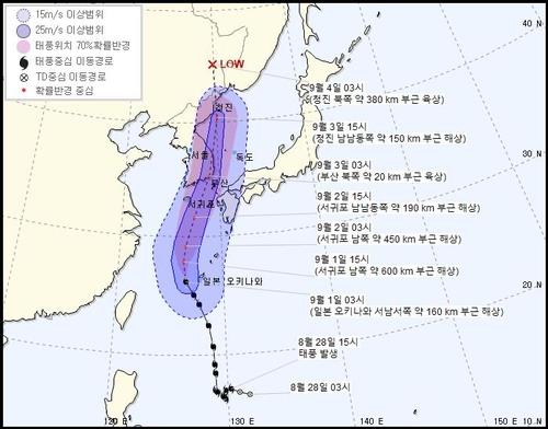 台風９号接近 危機警報を 注意 に引き上げ 韓国政府 聯合ニュース